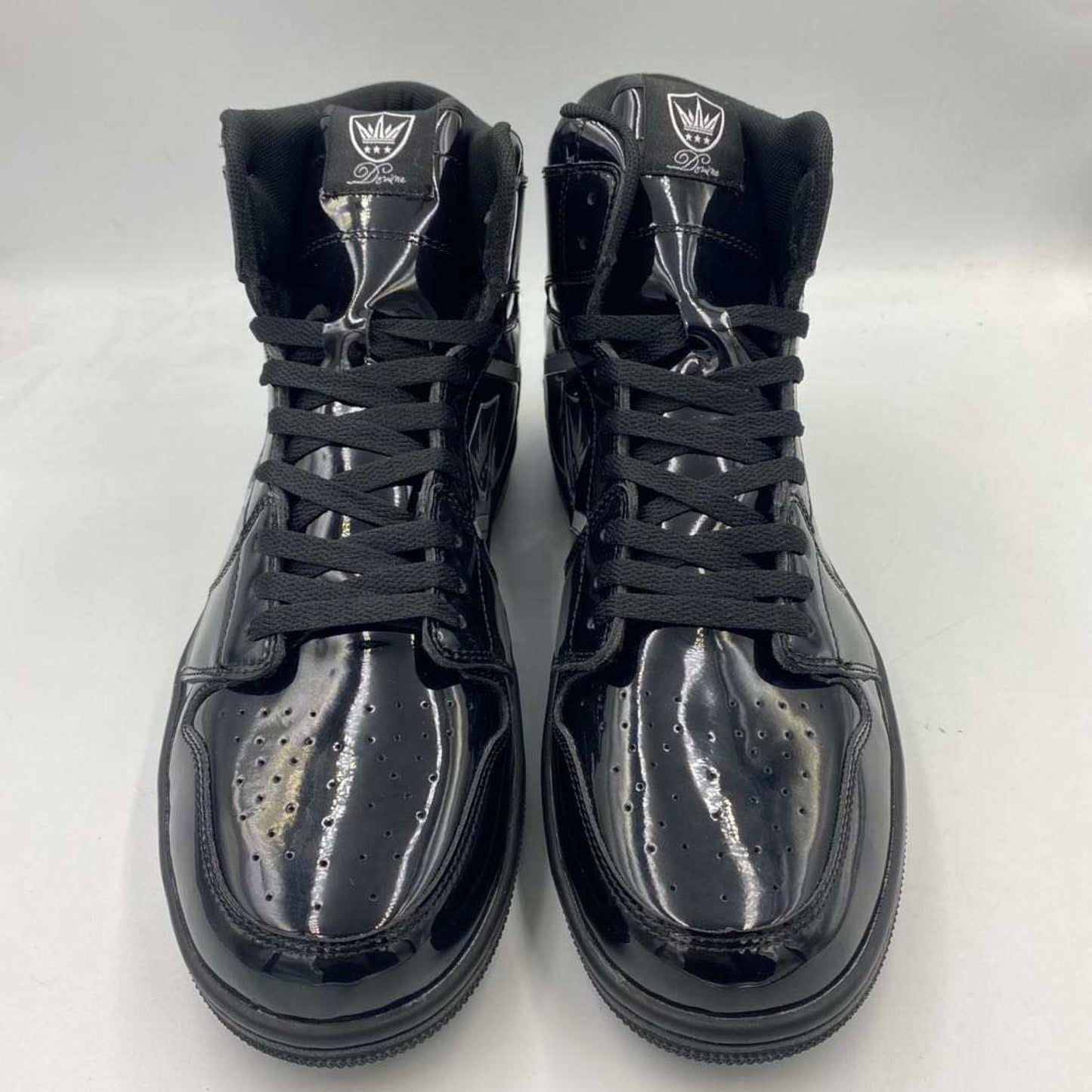 DEVINE | "ONES" ALL BLACK PATENT LEATHER W/ REFLECTIVE TRIM.